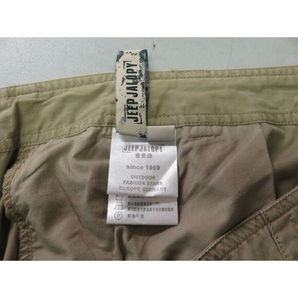 Mens Jeep Jalopy Cargo Pants Hiking Size 36x32 Cotton Brown Photography‎ Pockets - Picture 7 of 9